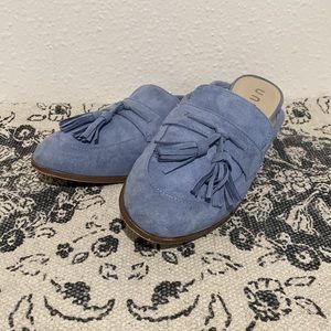 CLOSING SALE! 
Unisa Tassel Loafer Mule Periwinkle Icy Blue Microsuede Nordstrom